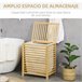 Cesto para Ropa Bambú, Poliéster con algodón HOMCOM, hogar - baño Marron