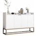Aparador, 4 puertas, mueble comedor, comedor, sala, cocina 120 Blanco