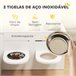 Comedero Perros Elevado MDF, Acero PawHut Blanco