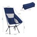 2 Sillas Plegables Camping Ligera con Respaldo Alto Azul Marino