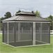 4 Paneles Laterales de Mosquitera para Carpa Poliéster, Nylon 335x0 Negro