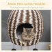 Árbol para Gatos Aglomerado de Madera, Papel, Franela de Algodón Marron