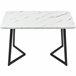 Conjunto mesa rectangular efecto mármol y 4 sillas vintage Conjunto mesa rectangular efecto mármol y 4 sillas vintage Blanco