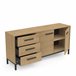 Aparador Craft 2 puertas 3 cajones Negro/ Madera