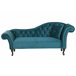Beliani Chaise longue derecho Terciopelo LATTES Azul/ Verde