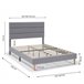 Estructura de Cama tapizada Aroma 135x190 Gris Claro