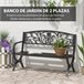 Banco de Jardín Hierro Outsunny 127x60 Negro
