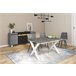 Mesa Comedor Fija 140x90 Blanco/ Gris