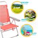 Silla baja reclinable aluminio coral Aktive Naranja