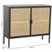 Aparador de metal y madera 2 puertas, Negro