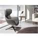 Sillón giratorio polipiel y acero Gris Oscuro