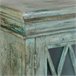 Aparador de madera y cristal con 4 puertas Azul