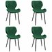 4x Silla tapizada capitoné de terciopelo SJ.17 Verde Oscuro
