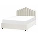 Beliani Cama con almacenaje Terciopelo VINCENNES 147x214 Blanco/ Beige
