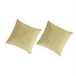 2 Fundas de almohada lisas lino/algodón orgánico Amarillo