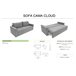 Sofa CLOUD convertible en cama Gris