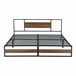 Cama doble Villach con somier - acero 184x209 Negro