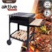Barbacoa carbón portátil madera doble parrilla Aktive Negro