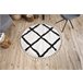 Alfombra BERBER CROSS Franjas Bereber Marroquí Shaggy 160x160 Blanco/ Gris