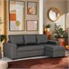 Chaise longue reversible piel sintética con cama HARRY Gris