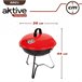 Barbacoa carbón con tapa Aktive Rojo