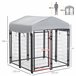 Perrera de Exterior Metal, PE PawHut Negro