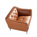 Sillón tapizado en piel con capitoné Marron Claro