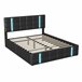 Cama, LED, USB, Tipo-c, Cama juvenil, Cama doble 167x205 Negro