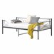 Cama Simple Alvesta con somier Reposacabezas metal 96x207 Gris Oscuro