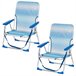 Aktive Pack 2 sillas de playa plegables rayas Azul