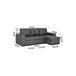 Chaise longue reversible piel sintética con cama HARRY Gris