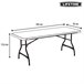 Mesa rectangular patas plegables blanco efecto granito LIFETIME 182 x 76 x 73,5 cm Blanco