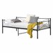 Cama Simple Alvesta con somier Reposacabezas metal 96x207 Negro
