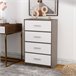 Max Home Cómoda 4 cajones de tela Blanco/ Madera