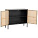 Aparador de metal y madera 2 puertas, Negro