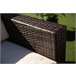 Sofa Chaise Longue + Sillon + Mesa de Ratan PE Marron