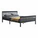Cama doble de pino Breda con Somier y Reposacabezas - 168x209 Gris Oscuro