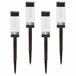 Aktive Set de 4 balizas solares LED 6 lúmenes con estaca Negro