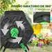 Compostador PP, Acero Outsunny Negro