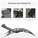 Tumbona Reclinable Aluminio, Texteline Outsunny Gris
