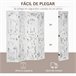 Biombo Separador Madera de Paulownia, MDF HOMCOM Blanco