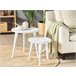 Beliani Conjunto de mesas CHANDRA Blanco/ Beige
