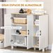 Aparador de Cocina Melamina de Madera HOMCOM 90 Blanco