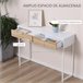Mesa de Consola Metal, Melamina de Madera HOMCOM 100 Blanco
