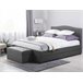 Beliani Cama con somier Poliéster MONTPELLIER 167x213 Gris Oscuro