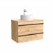 Mueble de baño BORN con perfil de tirador | Lavabo sobre encimera 80 Roble