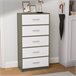 Max Home Cómoda 5 cajones de tela Blanco/ Madera