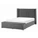 Beliani Cama con banco de almacenaje Terciopelo NOYERS 170x247 Gris