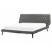 Beliani Cama con somier Piel sintética ESSONNE 219x208 Gris