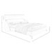 Cama matrimonio tapizada en tela Gris Claro